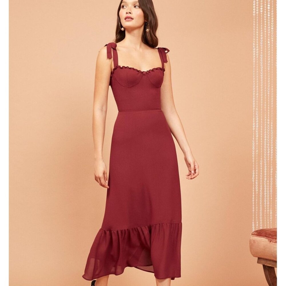 Reformation Nikita Maroon Red Dress Size 0